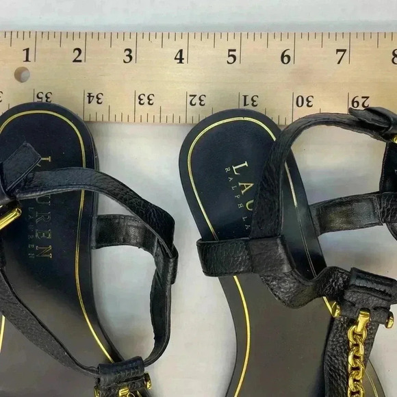 Ralph Lauren black flat/low heel sandals size 5B - Picture 10 of 11